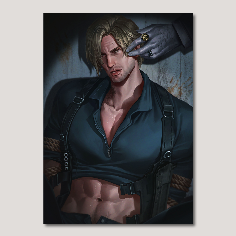 Resident Evil Fanart : Leon Kennedy Totally Captured A4 Art Print