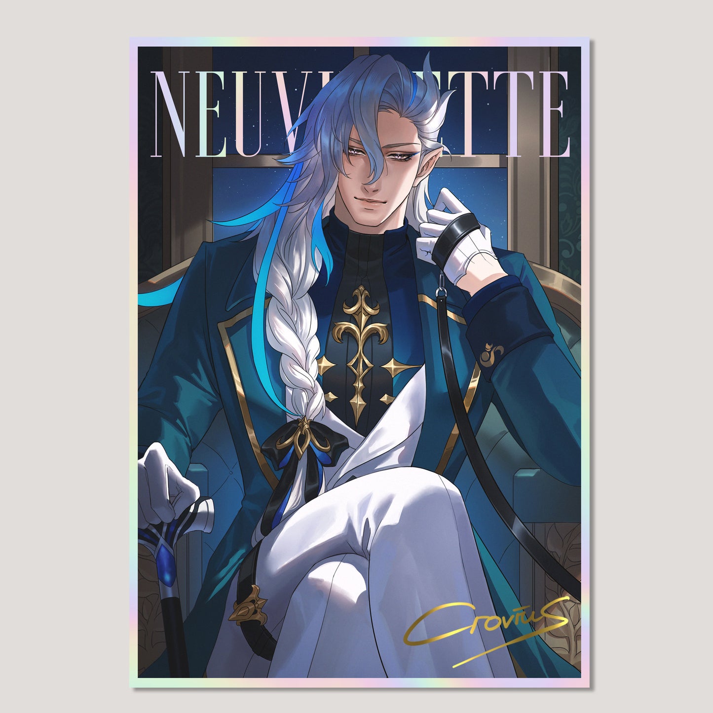Genshin Impact Fanart: Neuvillette X Series A5 Art Print