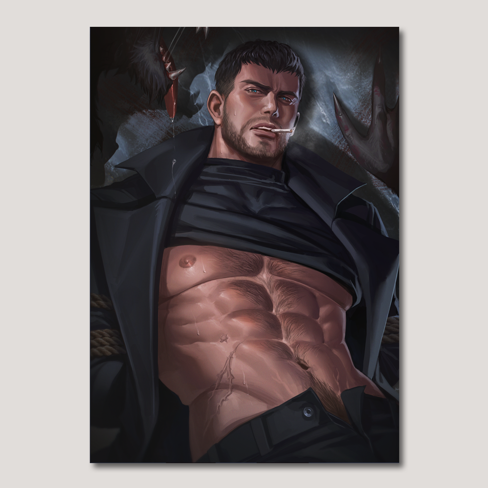 Resident Evil Fanart : Chris Redfield Totally Captured A4 Art Print