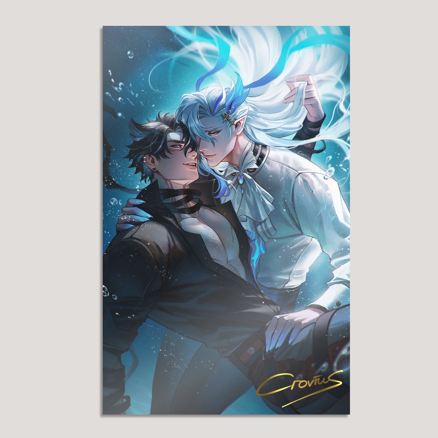 Genshin Impact Fanart: Love Deep Underwater A4 Art Print