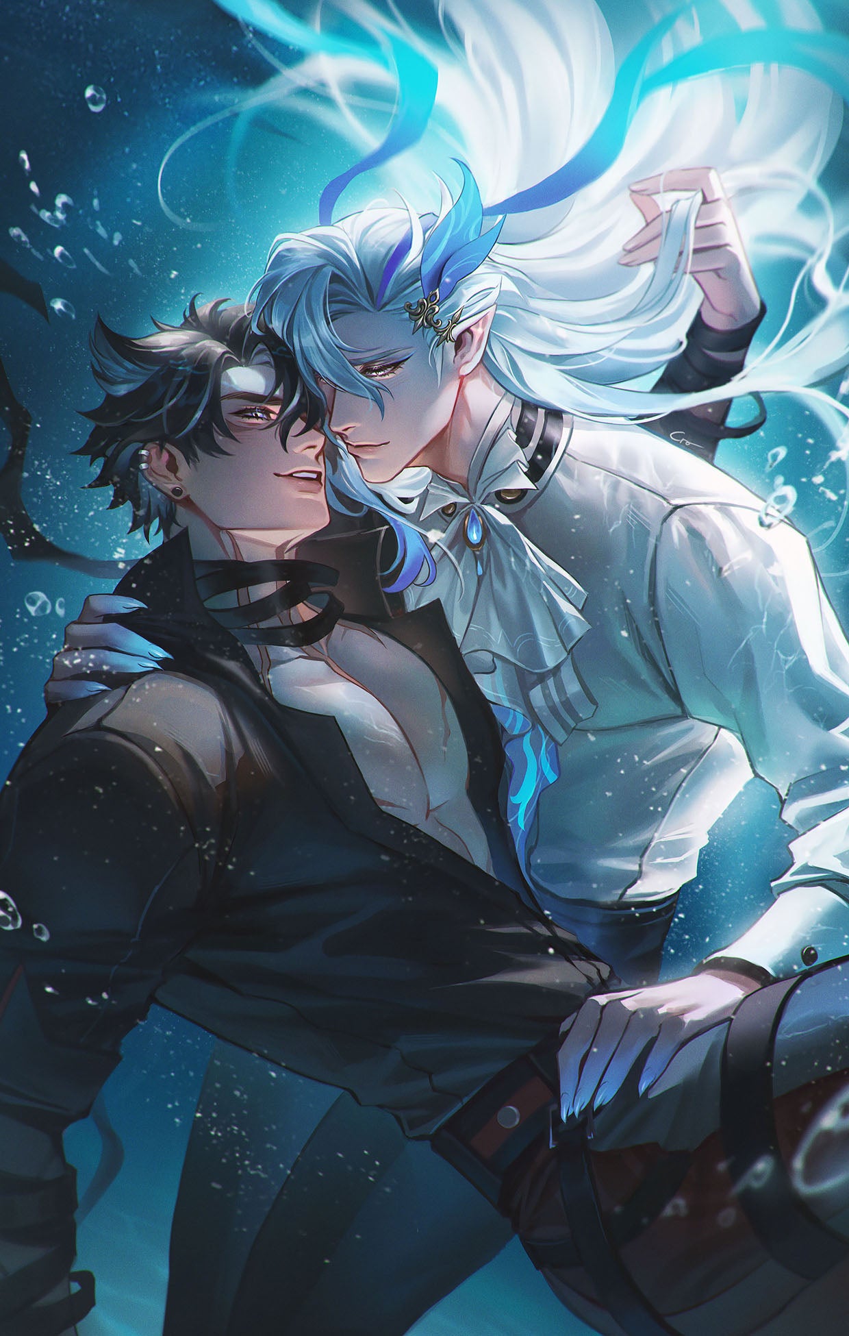 Genshin Impact Fanart: Love Deep Underwater A4 Art Print