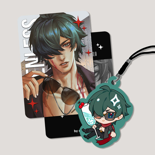 Zenless Zone Zero Fanart: Lighter Champagne Splash Series Photocard + Phonestrap Bundle