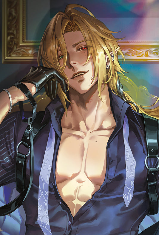 Zenless Zone Zero Fanart: Hugo Vlad Holographic Postcard