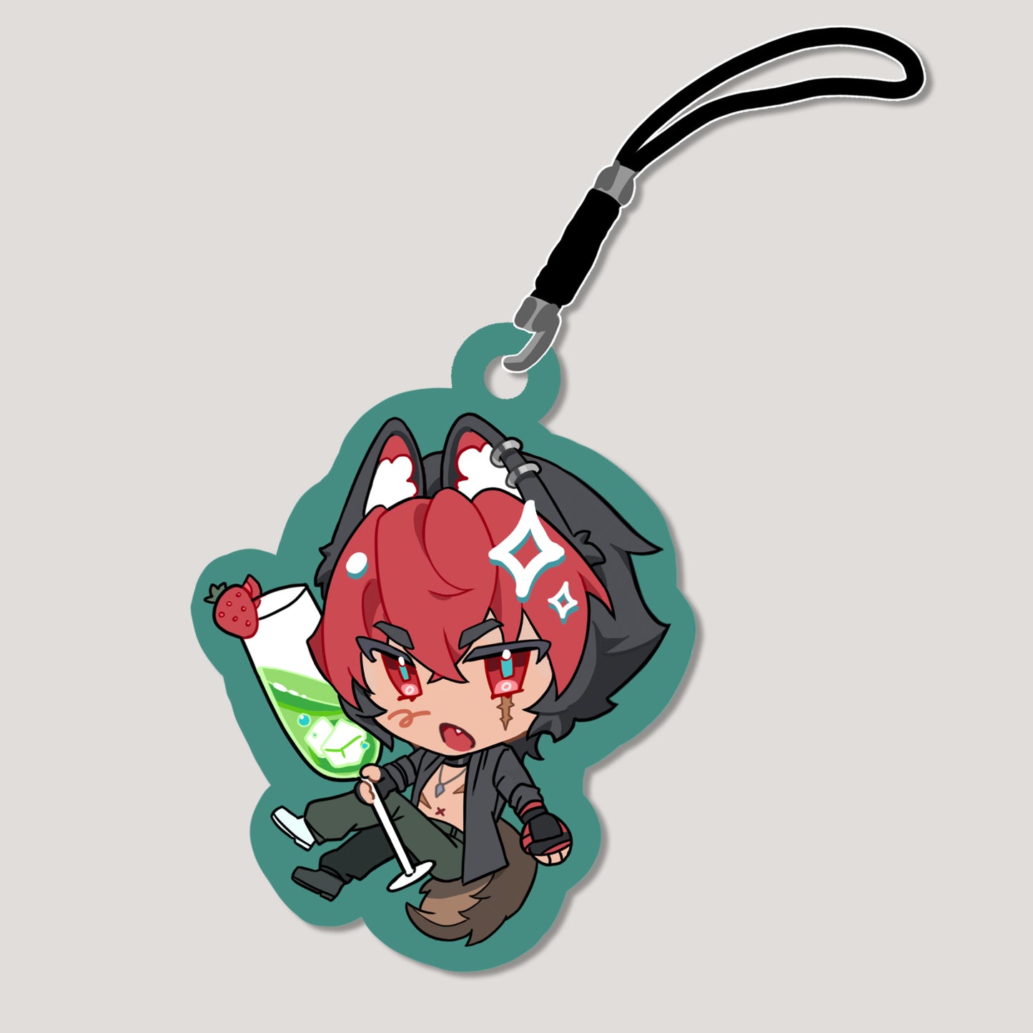 Zenless Zone Zero Fanart: Komano Manato Champagne Splash Series Photocard + Phonestrap Bundle