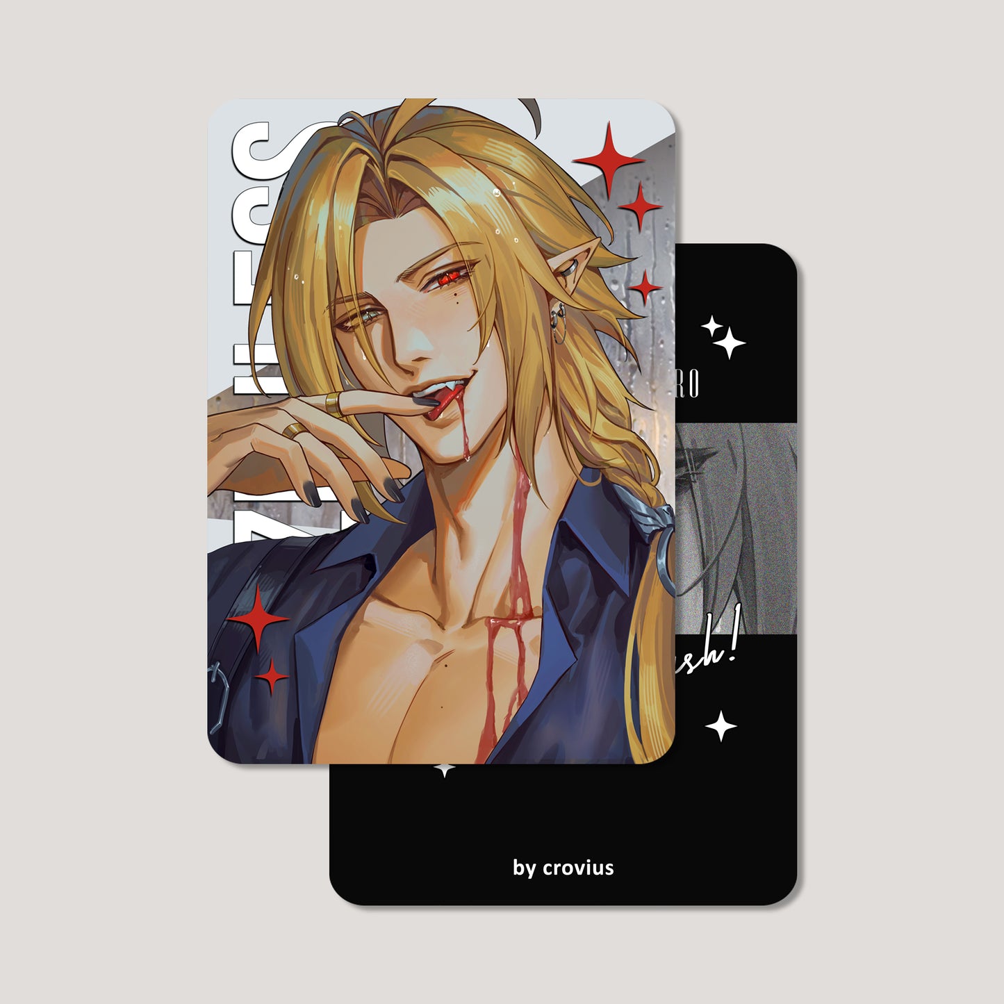 Zenless Zone Zero Fanart: Hugo Vlad Champagne Splash Series Photocard + Phonestrap Bundle