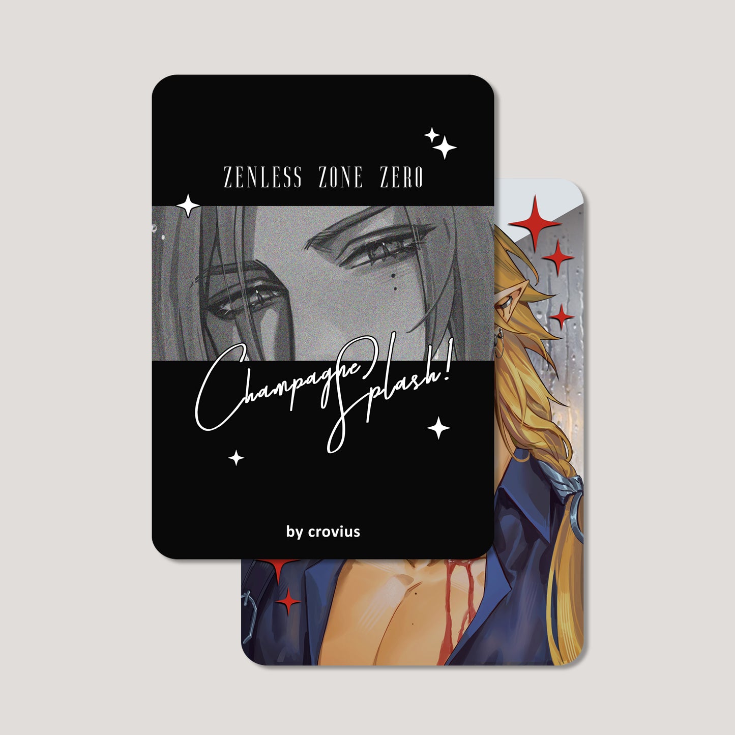 Zenless Zone Zero Fanart: Hugo Vlad Champagne Splash Series Photocard + Phonestrap Bundle