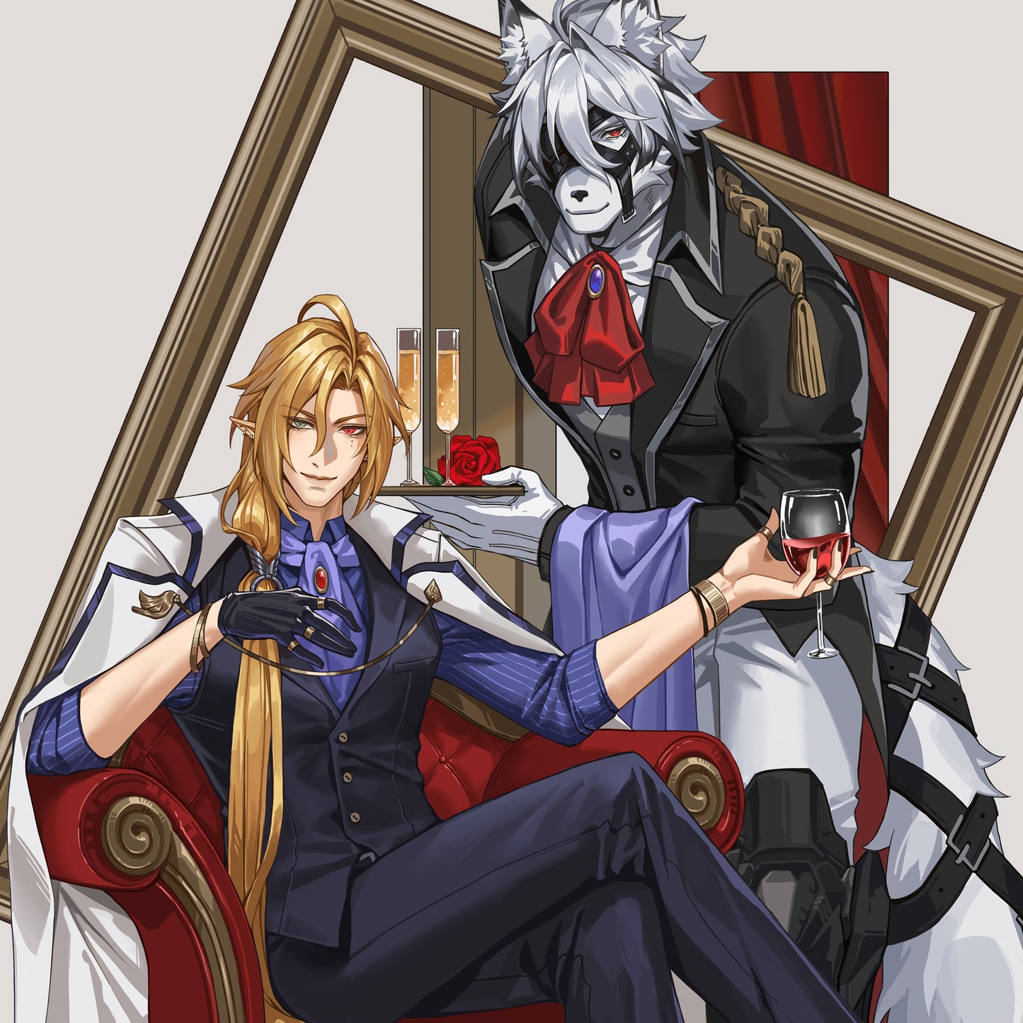 Zenless Zone Zero Fanart: Lycaon x Hugo Double Layered Standee