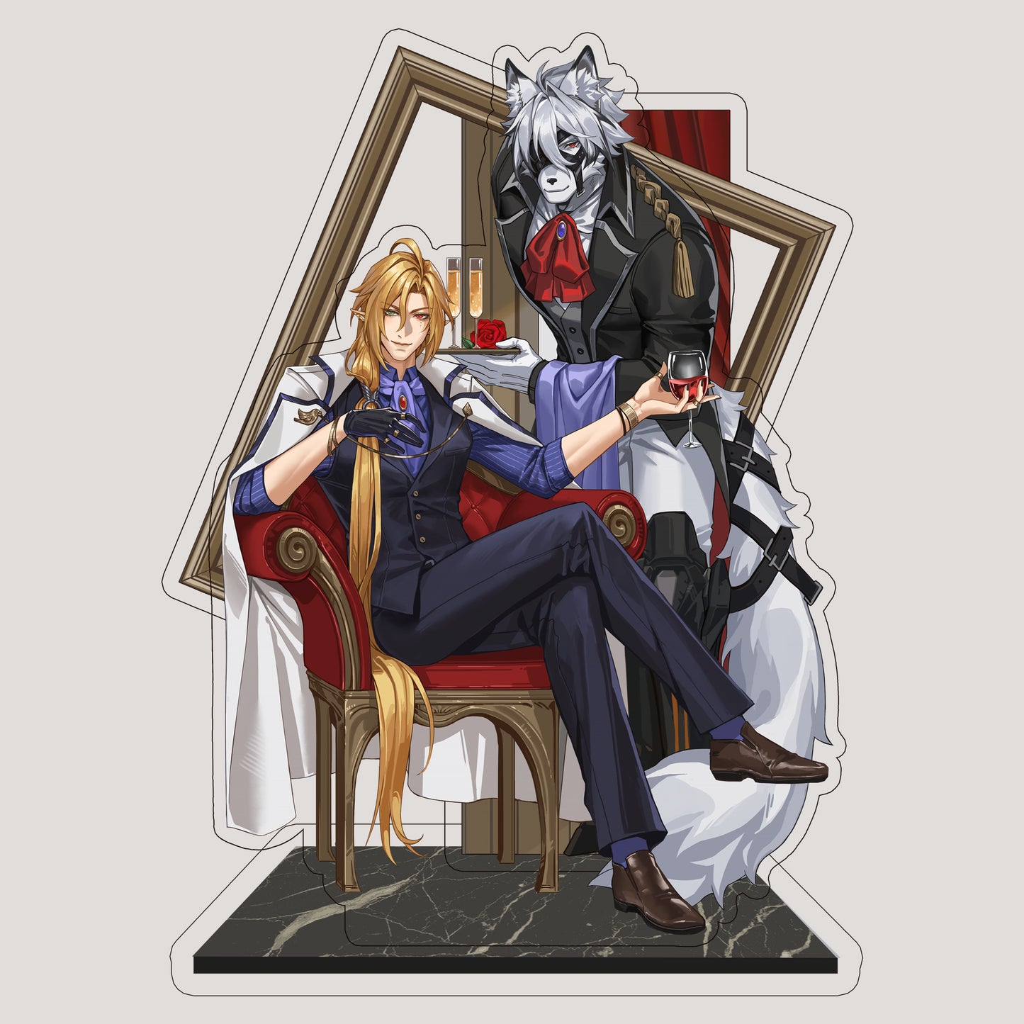 Zenless Zone Zero Fanart: Lycaon x Hugo Double Layered Standee